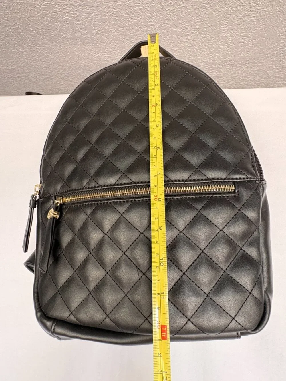 Liz Claiborne Black Quilted Mini Backpack Gold Hardware